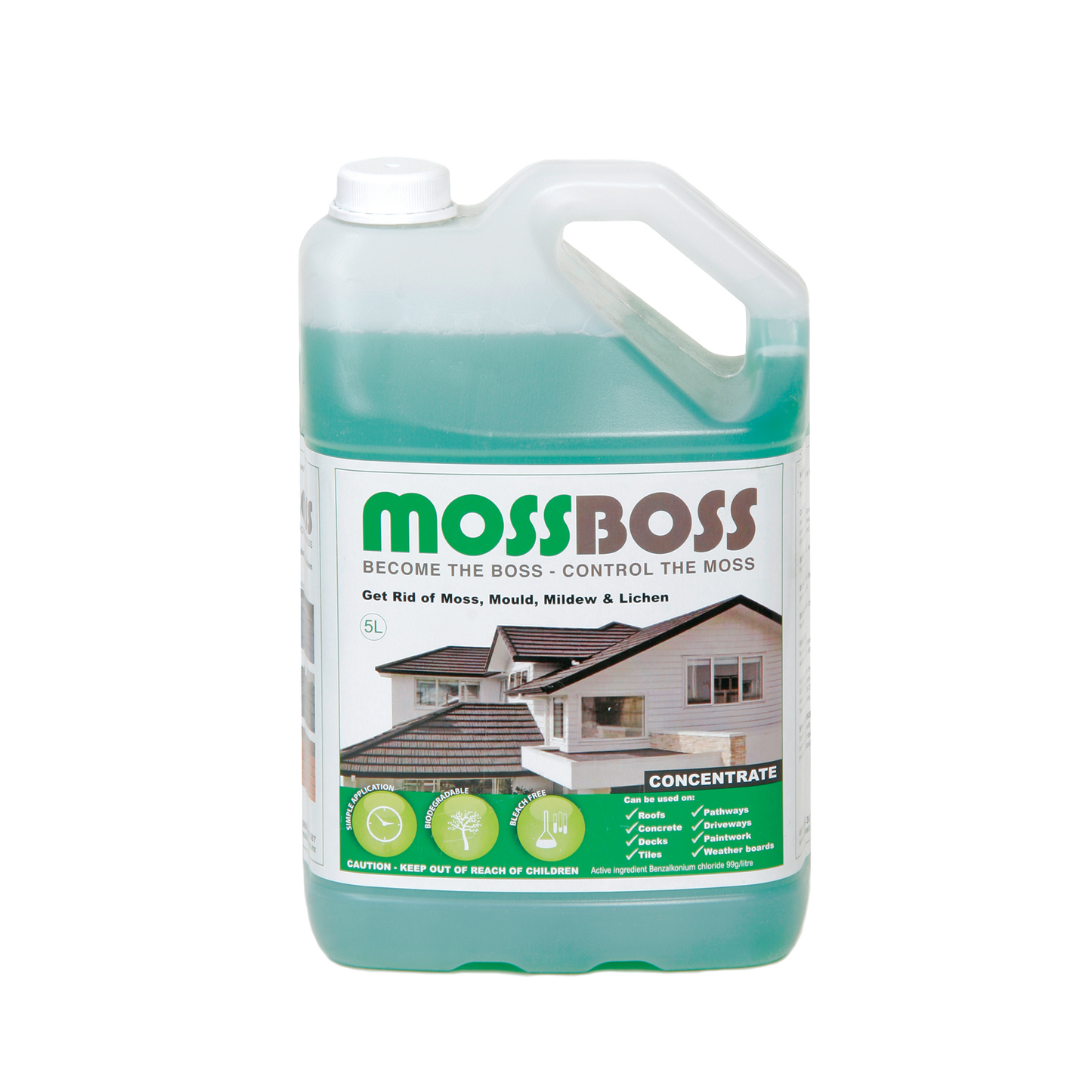 MossBoss 5L Concentrate Mould, Moss & Lichen Remover